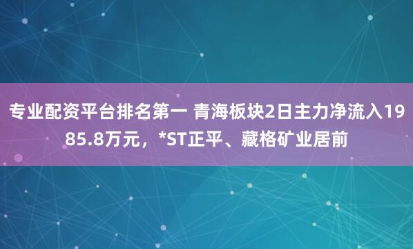 专业配资平台排名第一 青海板块2日主力净流入1985.8万元，*ST正平、藏格矿业居前